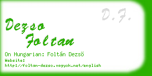 dezso foltan business card